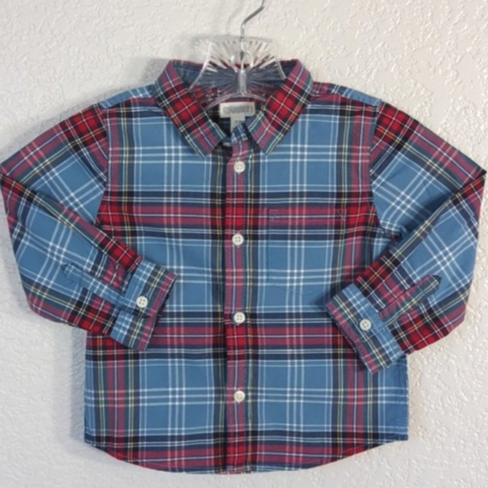Gymboree Size 18-24M Button Down Shirt Blue & Red Plaid